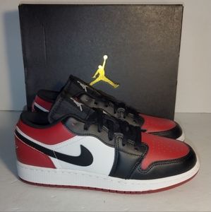 Nike Air Jordan 1 Low Gym Red/White-Black 553558-612 Gs Size 5.5 Women Size 7